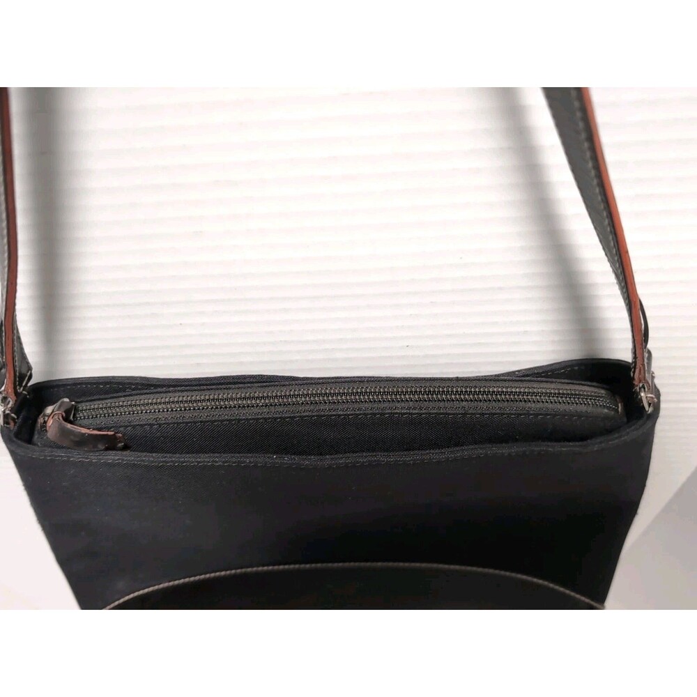 KATE SPADE BLACK CANVAS LEATHER PURSE BAG NEW YORK Beautiful - Picture 5 of 16